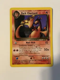 Pokemon TCG Dark Charizard Non-Holo Card 21/82 Team Rocket 2000 Vintage - LP! - Image 2