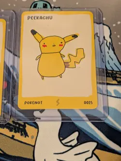 Dysfunctional Passholders Pokenots 151 Peekachu 0025 Pikachu Pokemon Card NM - Image 3