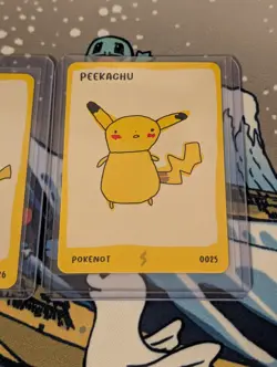 Dysfunctional Passholders Pokenots 151 Peekachu 0025 Pikachu Pokemon Card NM - Image 4