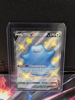 Ditto V SHINY SV118/SV122 Shining Fates NM Full Art Ultra Rare Pokemon Card - Image 1