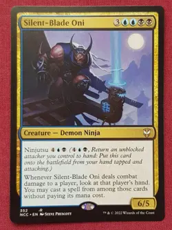 Magic The Gathering COMMANDER NEW CAPENNA NCC SILENT-BLADE ONI card MTG - Image 1