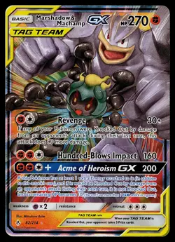 Pokemon Card - Marshadow & Machamp GX Unbroken Bonds 82/214 Ultra Rare - Image 1