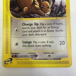 Eevee 75/147 Aquapolis Non Holo Pokemon Card LP - Image 3