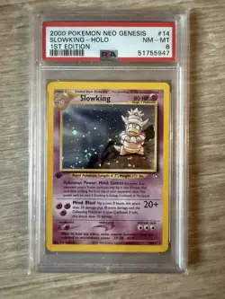Slowking 14/111 1st Edition Neo Genesis 2000 Holo Rare Card PSA 8 NM-MT - Image 1