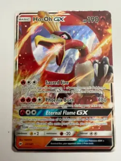Pokemon TCG Ho-Oh GX Burning Shadows Holo Ultra Rare Card 21/147 NM - Image 1