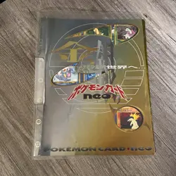 1999 Pokemon Japanese Neo Premium File 1 Binder - 9 Promo Cards NM - Folder Wear - Image 1
