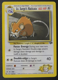 2000 Pokemon Gym Challenge - LT. SURGE's RATICATE card no. 53/132 - Image 1