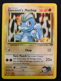 GIOVANNI'S MACHOP - 72/132 - GYM CHALLENGE - POKEMON CARD - LP - Image 1