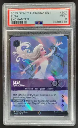 2023 Disney Lorcana The First Chapter Elsa Spirit of Winter Enchanted PSA 9 NE - Image 1