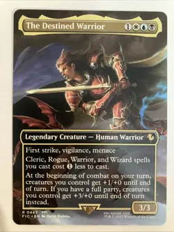 MTG The Destined Warrior (Borderless) Non-foil R 0443 Commander: Final Fantasy - Image 1