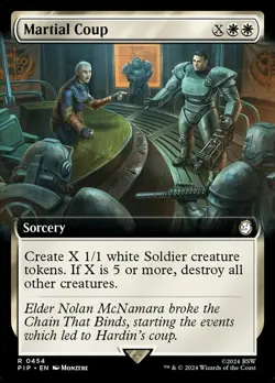 1 x Martial Coup - Foil - Extended Art - Universes Beyond: Fallout - NM-Mint - M - Image 1