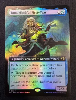 x1 Tam, Mindful First-Year - FOIL - Extended Art R MTG Lorwyn Eclipsed M/NM - Image 1