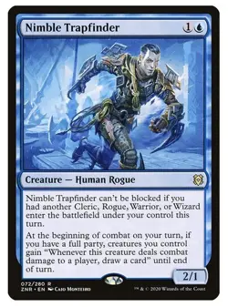 NM Foil Nimble Trapfinder, MTG, Zendikar Rising, Magic the Gathering, 72 - Image 1