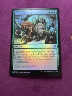 1x Overrun - Foil NM Eng MTG - Foundations - Image 1