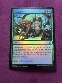 1x Overrun - Foil NM Eng MTG - Foundations - Image 4