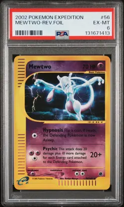 2002 POKEMON EXPEDITION #56 MEWTWO-REVERSE FOIL PSA 6 - Image 1