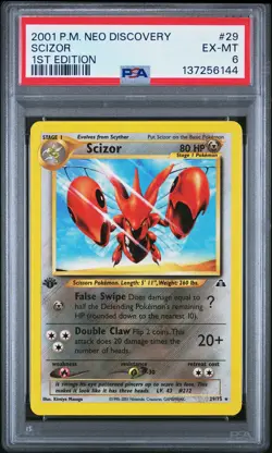 2001 POKEMON NEO DISCOVERY 1ST EDITION #29 SCIZOR PSA 6 - Image 1