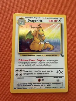 Pokemon TCG Dragonite 4/62 Fossil Unlimited Holo Rare, Spotless And Immaculate!! - Image 1