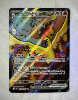 Team Rocket’s Moltres EX 208/182 STAMPED Ultra Rare Pokemon TCG Sv Destined NM - Image 1