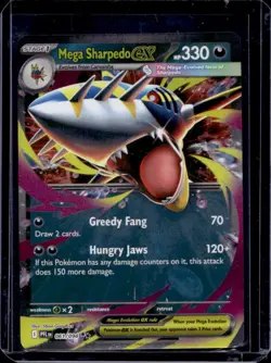 2025 Pokemon Phantasmal Flames - PFL EN Mega Sharpedo ex Double Rare #061/094 - Image 1