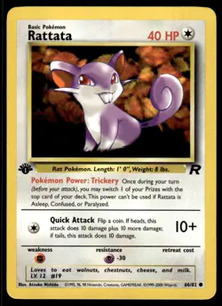 Pokemon TCG Team Rocket #66/82 Rattata 1st Edition LP - Image 1