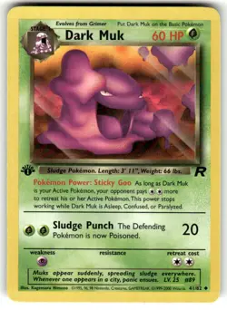 Pokemon TCG Team Rocket #41/82 Dark Muk 1st Edition LP+ - Image 1