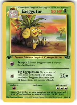 Pokemon TCG Jungle 1st Edition #35/64 Exeggutor LP+ - Image 1