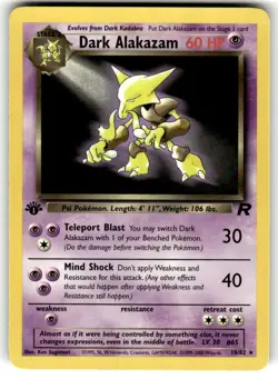 Pokemon TCG Team Rocket (1st Edition) #18/82 Dark Alakazam (18) LP+ - Image 1