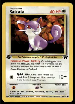 Pokemon TCG Team Rocket #66/82 Rattata 1st Edition LP - Image 1