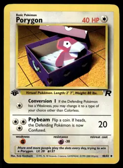 Pokemon TCG Team Rocket 1st Edition #48/82 Porygon LP+ - Image 1