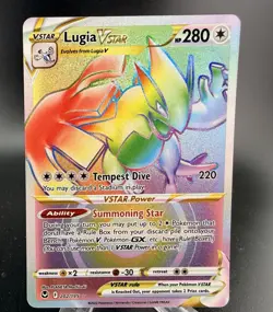 Lugia VSTAR 202/195 - Silver Tempest Rainbow Secret Rare Pokemon TCG NM - Image 1