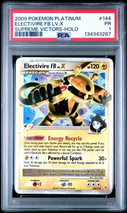 2009 POKEMON PLATINUM SUPREME VICTORS #144 ELECTIVIRE FB LV.X-HOLO PSA 1 - Image 1
