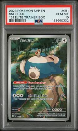 2023 POKEMON SVP EN-SV BLACK STAR PROMO 151 ELITE TRAINER BOX SNORLAX PSA 10 - Image 1
