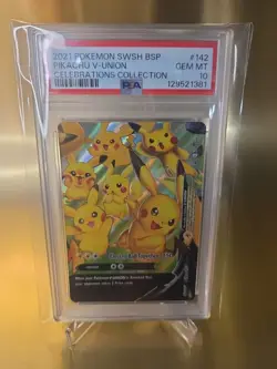 2021 Pokemon Pikachu V-Union Celebrations #142 PSA 10 Gem Mint - Image 1