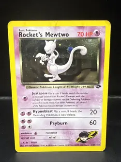 Pokemon TCG: Rocket’s Mewtwo Holo Rare 14/132 Gym Challenge - Image 2