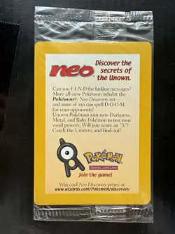 2001 Pokemon SEALED Entei 34 Black Star Movie Promo Reverse Holo Neo - Image 1