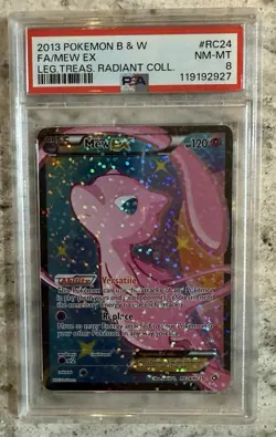 2013 Pokemon Legendary Treasures Full Art Mew EX Radiant Collection #RC24 PSA 8 - Image 1