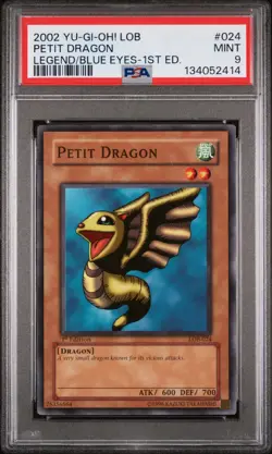 2002 YU-GI-OH! LOB-LEGEND OF BLUE EYES WHITE DRAGON 1ST ED PETIT DRAGON PSA 9 - Image 1