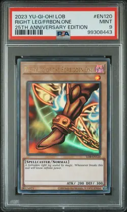 2023 YU-GI-OH! LEGEND OF BLUE EYES DRAGON RIGHT LEG OF THE FORBIDDEN ONE PSA 9 - Image 1