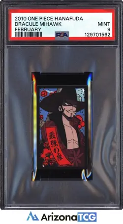 One Piece 2010 Dracule Mihawk February One Piece Hanafuda Japanese PSA 9 - Image 1