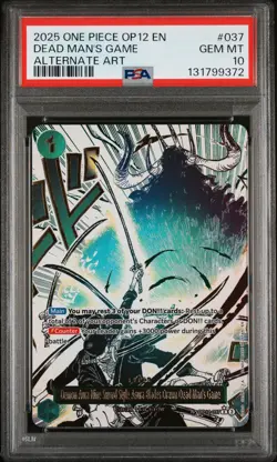 2025 ONE PIECE ALTERNATE ART OP12-037 DEAD MAN'S GAME PSA 10 - Image 1