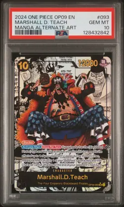 2024 ONE PIECE MANGA ALTERNATE ART OP09-093 MARSHALL D. TEACH PSA 10 - Image 1
