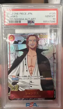 2022 One Piece Japanese OP01 Manga Alternate Art #120 Shanks PSA 10 - Image 1