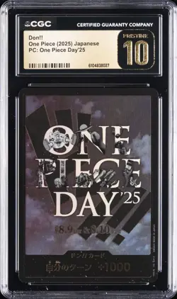 2025 ONE PIECE JPN PC ONE PIECE DAY 25 DON!! CGC 10 PRISTINE - Image 1