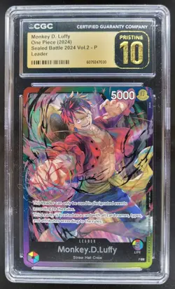 2024 ONE PIECE CCG MONKEY D. LUFFY LEADER SEALED BATTLE CGC 10 PRISTINE PT - Image 1