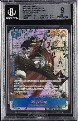 2023 ONE PIECE PILLARS OF STRENGTH MANGA ALTERNATE ART #OP03122 SOGEKING BGS 9 - Image 1