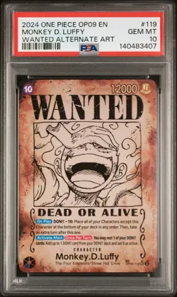 2024 ONE PIECE OP09-EMPERORS IN THE NEW WORLD #119 MONKEY D. LUFFY PSA 10 - Image 1