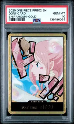 2025 ONE PIECE PRB02-PREMIUM BOOSTER SHIRAHOSHI-GOLD DON!! CARD PSA 10 - Image 1