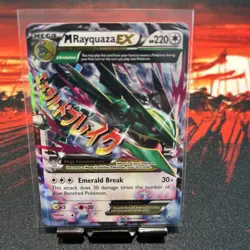 Pokemon TCG Mega M Rayquaza EX Card Roaring Skies 76/108 LP - Image 1