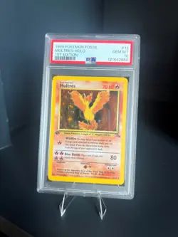 Pokemon PSA 10 GEM MINT 1999 Moltres 1st Edition Fossil Holo Card 12/62 - Image 1